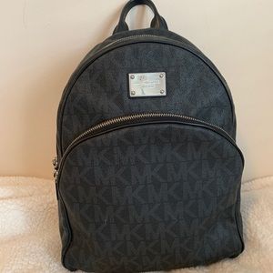 Large Black Leather Michael Kors Backpack